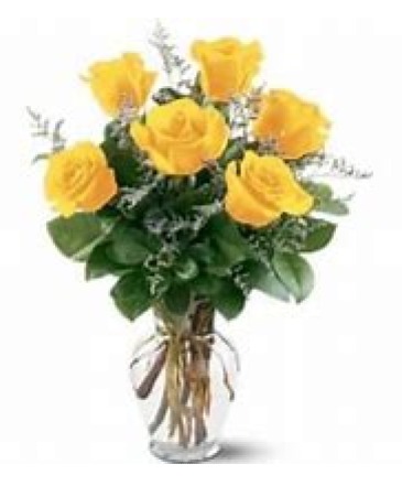 6 Yellow Roses Fresh Rose Arrangement in Coleman, WI | COLEMAN FLORAL & GREENHOUSES