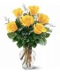 6 Yellow Roses Fresh Rose Arrangement