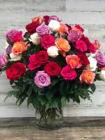 60-80-100 Mixed Roses Vase
