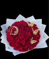 60 Red Roses Wrapped Bouquet