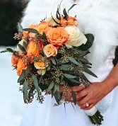 Orange and White Splendor Hand Tied Bouquet