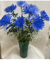 7 Blue or White Spider Mums Father's Day