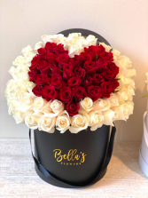 75 Red Heart Rose Box Fresh-Cut Roses