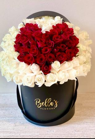 75 RED HEART ROSE BOX FRESH-CUT ROSES