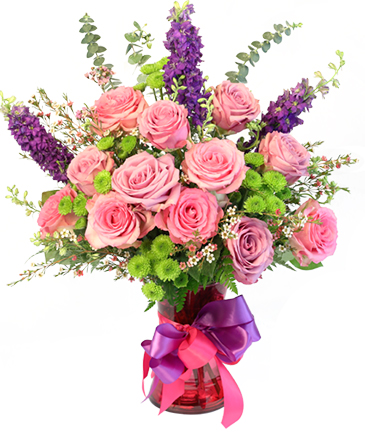 Young Love Vase Arrangement  in Windsor, ON | K. MICHAEL'S FLOWERS & GIFTS