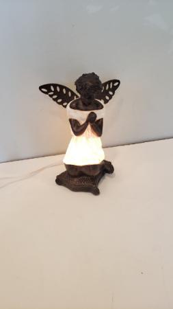 8.75"H Matte White Praying Angel Accent Lamp Memory Lamp