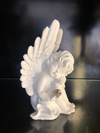 8" White Polyresin Angel Statue  in Memphis, TN | NATURALLY CRAFT'D