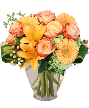 Love Me at Sunset Vase Arrangement  in Parowan, UT | Bev's Floral & Gifts
