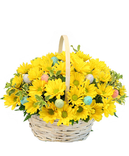 Easter Egg-Spression Basket Arrangement Flower Bouquet