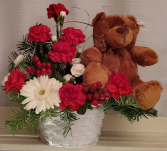 8FR000077 Beary Berry Christmas Basket Arrangement