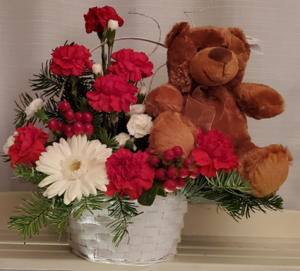 christmas basket floral arrangements