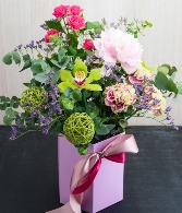 Flowers in a Box Vase Arrangement