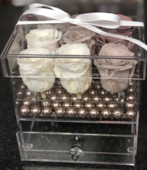9 Preserved Roses in Acrylic box with Drawer  