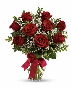 9 Roses Vase Arrangement