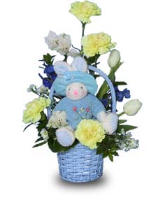 BABY BLUE BASKET Flowers for New Baby