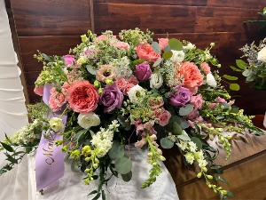 A beautiful send off casket spray flowers
