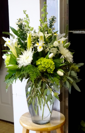 A Beautiful Statement All White Vase Arrangement