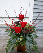 A Berry Beautiful Holiday Vase Arrangement