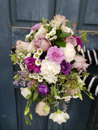 A bouquet of white and mauve  Call for estimate