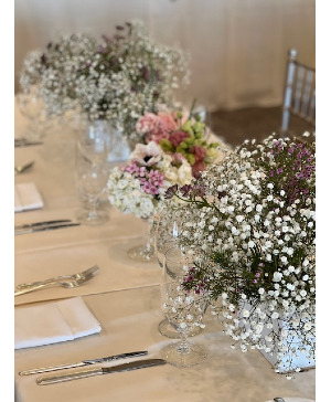 A bredth of baby's breath Table Centerpiece