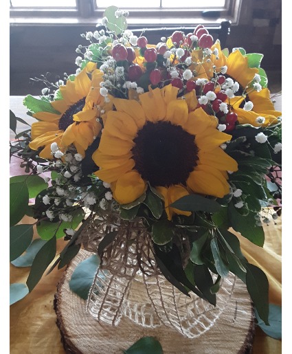 A Bright Sunny Day Round vase arrangement