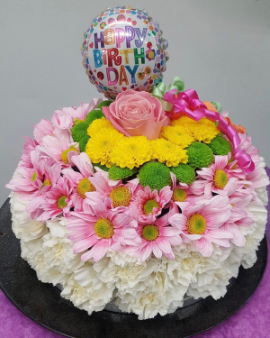 A cake to celebrate your day Arrangement