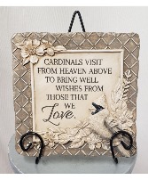 A Cardinal's Visit Resin Plaque