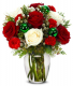 A Christmas Rose Vase Arrangement  Substitutions Maybe Necessary