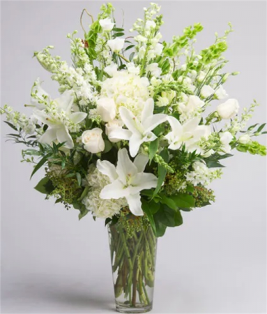 The Classic White  Sentimate Vase Design
