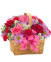 A Country Basket of Flowers  