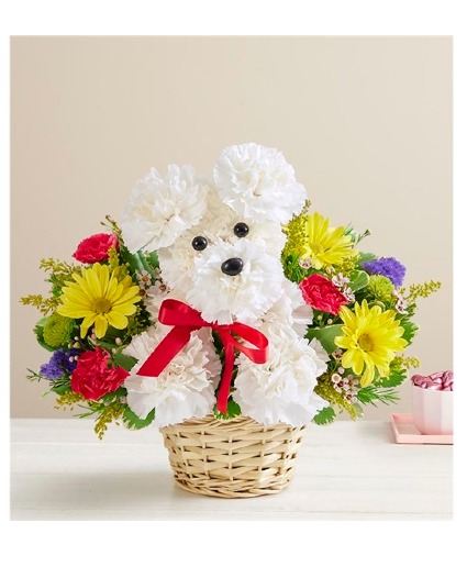 A-Dog-Able In A Basket Floral Arrangement