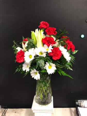A Dozen Carnations with Lillies and Daisies