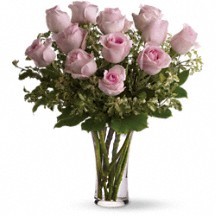 One Dozen Pink  Rose Bouquet