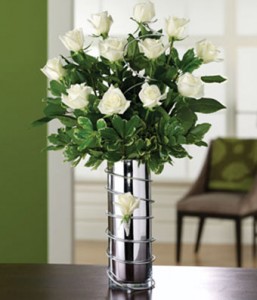 Premium White Roses in a vase