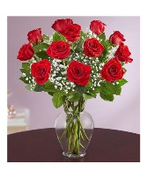 A dozen red roses 