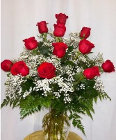 A Dozen Roses in a Vase- RED SOLD OUT 