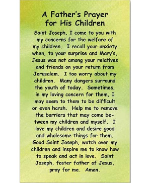 A Father's Prayer for His Children Prayer Card Add-on