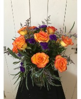 A Free-Spirit Dozen Rose Arrangement