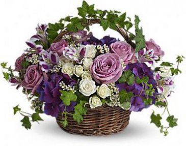 Blissful Basket Spring Arrangement in Lauderhill, FL | A ROYAL BLOOM FLOWERS & GIFTS