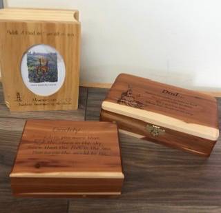 Father’s Day gift idea  Engravable cedar boxes and album 