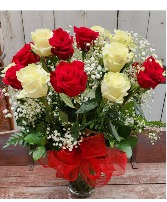 A Gorgeous 2 Dozen Roses Vase Arrangement  in Whitehall, Michigan | WHITE LAKE GREENHOUSES FLORAL
