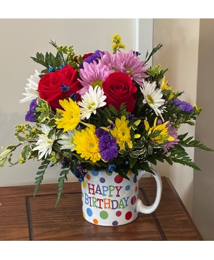 A Hug in a Mug Arrangement in a reusable ceramic mug