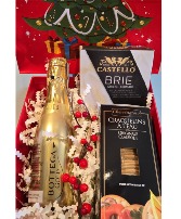 A JINGLE AND A TINGLE Mini Prosecco, brie and crackers