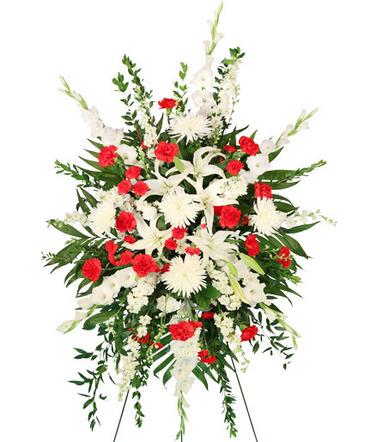 A Kiss Goodbye Standing Spray in Dayton, OH | ED SMITH FLOWERS & GIFTS INC.