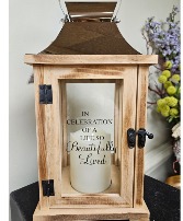 "A life so beautifully lived", led wooden Lantern 13.5x6.25x6.25