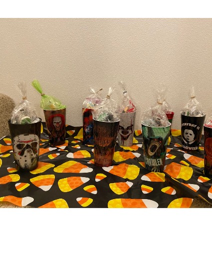 trick or treat seasonal cup with specialty candy for this happy holiday 