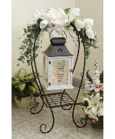 "A Memory" Lantern w/ Stand Artificial Florals