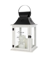 "A Memory" 3 Pillar LED Candle Lantern In Loving Memory Gift