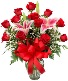 Apple of My Eye Dozen Roses with Stargazer Lilies Dozen Rose Vase