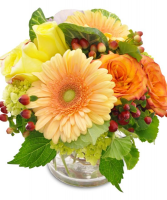 Peaches and cream fresh arrangement